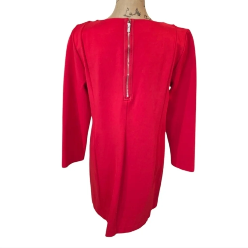 J. Crew Career Academia Work Red‎ Long Sleeve Sheath Dress Party Size Large New